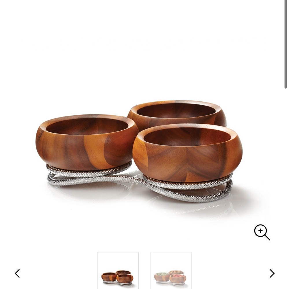 Nambe Braided Condiment Server Bowl Set